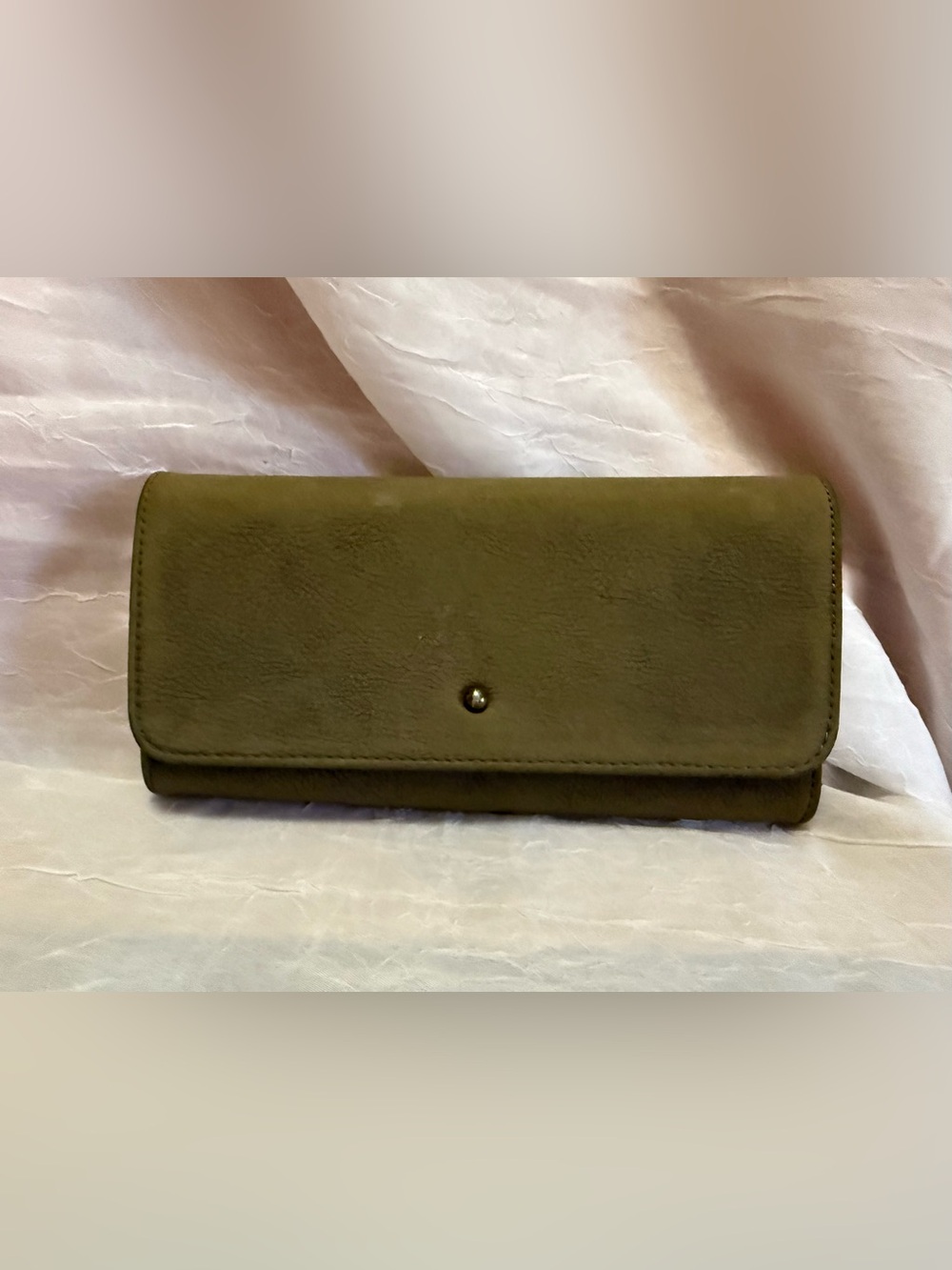 Olive Green Suede-feel Wallet